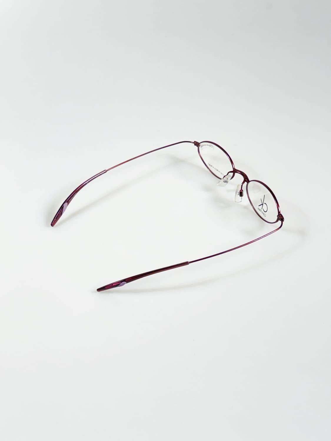캘빈클라인 슬림 오벌 버건디 메탈 빈티지 안경 상품이미지4