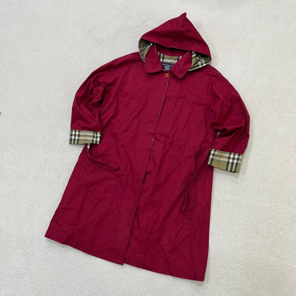 실측확인 고급 체크 트렌치코트 0402M 상품이미지1