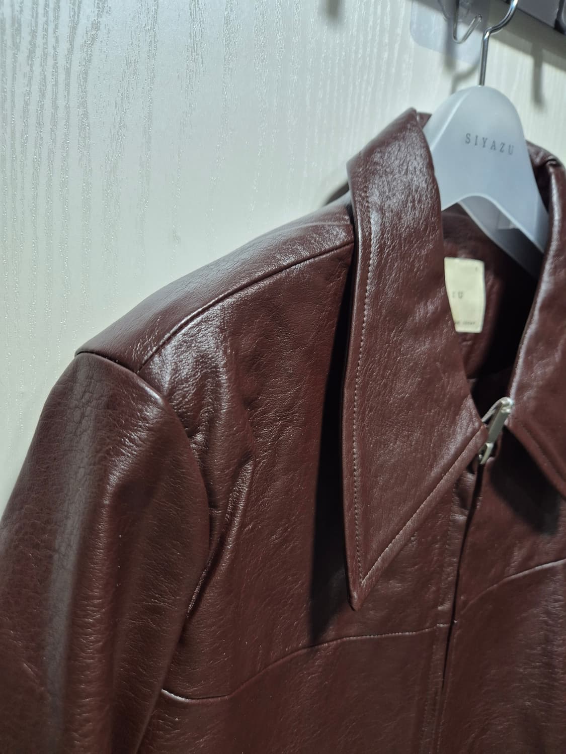 (타임세일)(새상품)SIYAZU 시야쥬 브라운 레더 자켓 상품이미지5