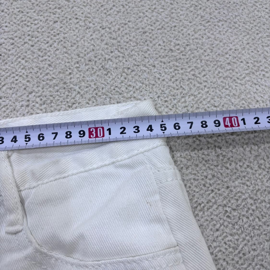 S 빈티지 흰색 데님 미니 스커트 (오염확인) 0522Y 상품이미지6
