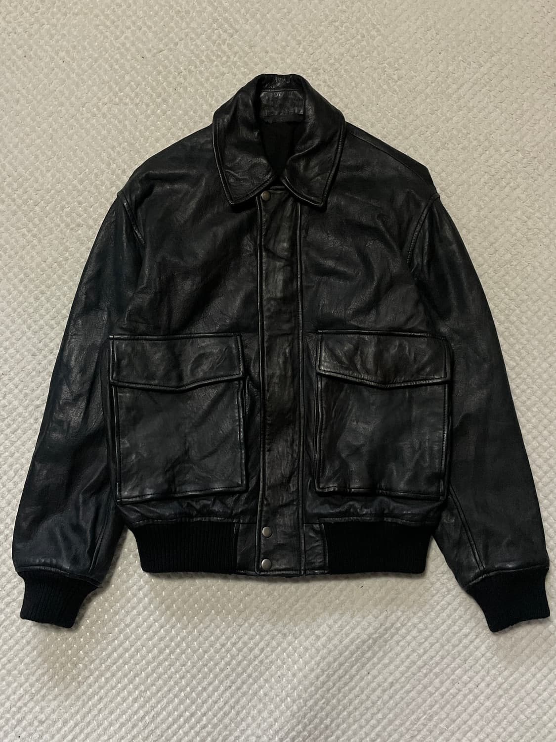 ZARA 자라 웨스턴 무드 램스킨 양가죽 A-2 레더 자켓(100~) 상품이미지1