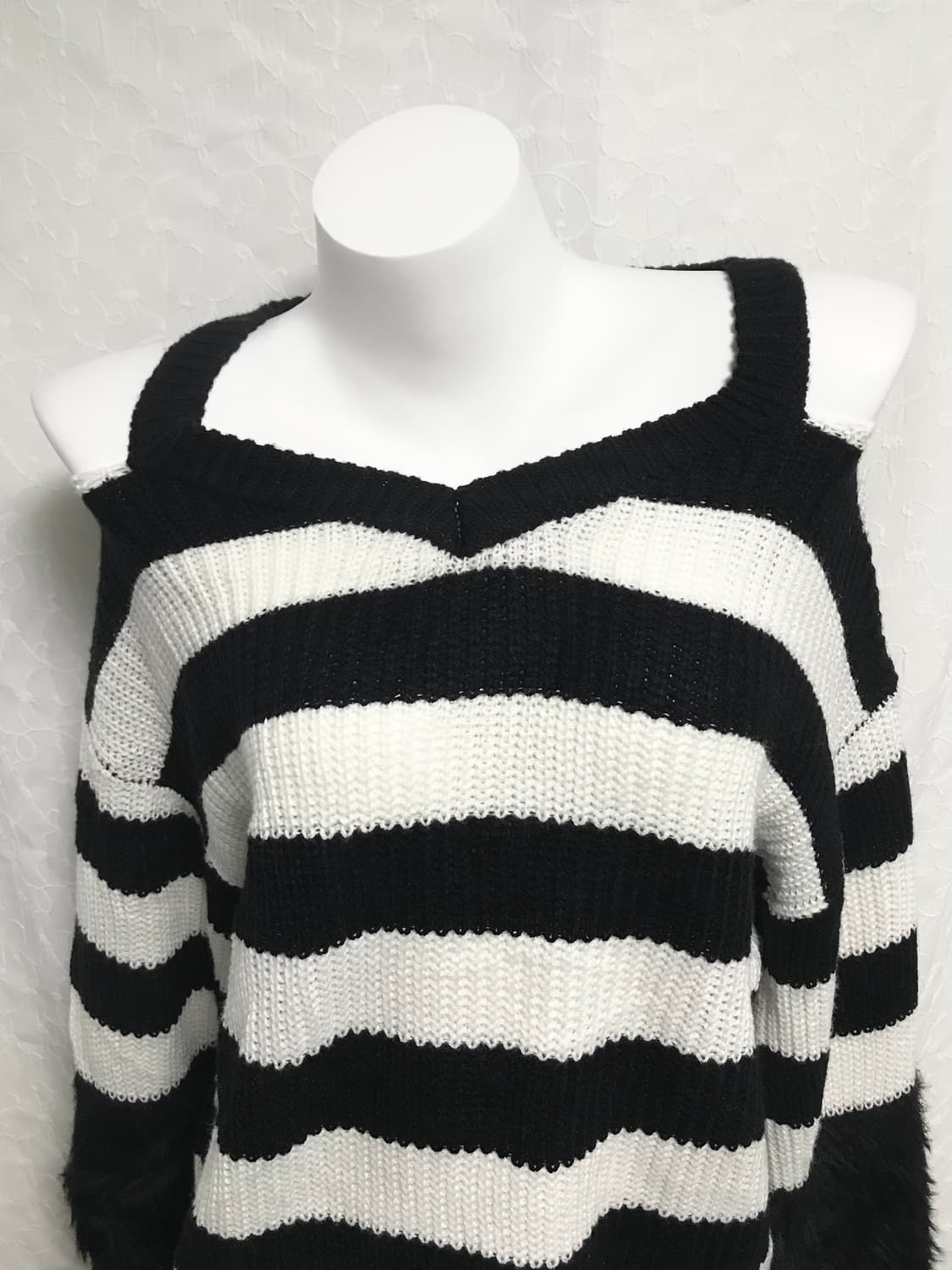 빈티지 갸루 스트라이프 트임 퍼 니트 롱슬리브 탑 상품이미지4