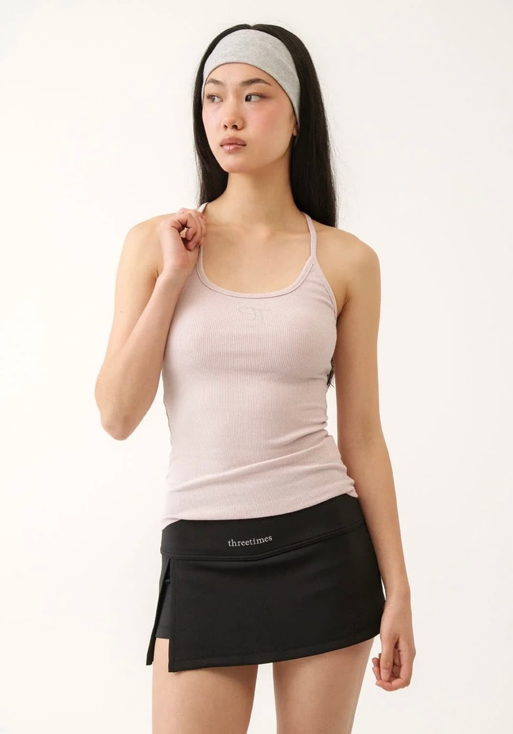 쓰리타임즈 Jewel cross back tank top 상품이미지3