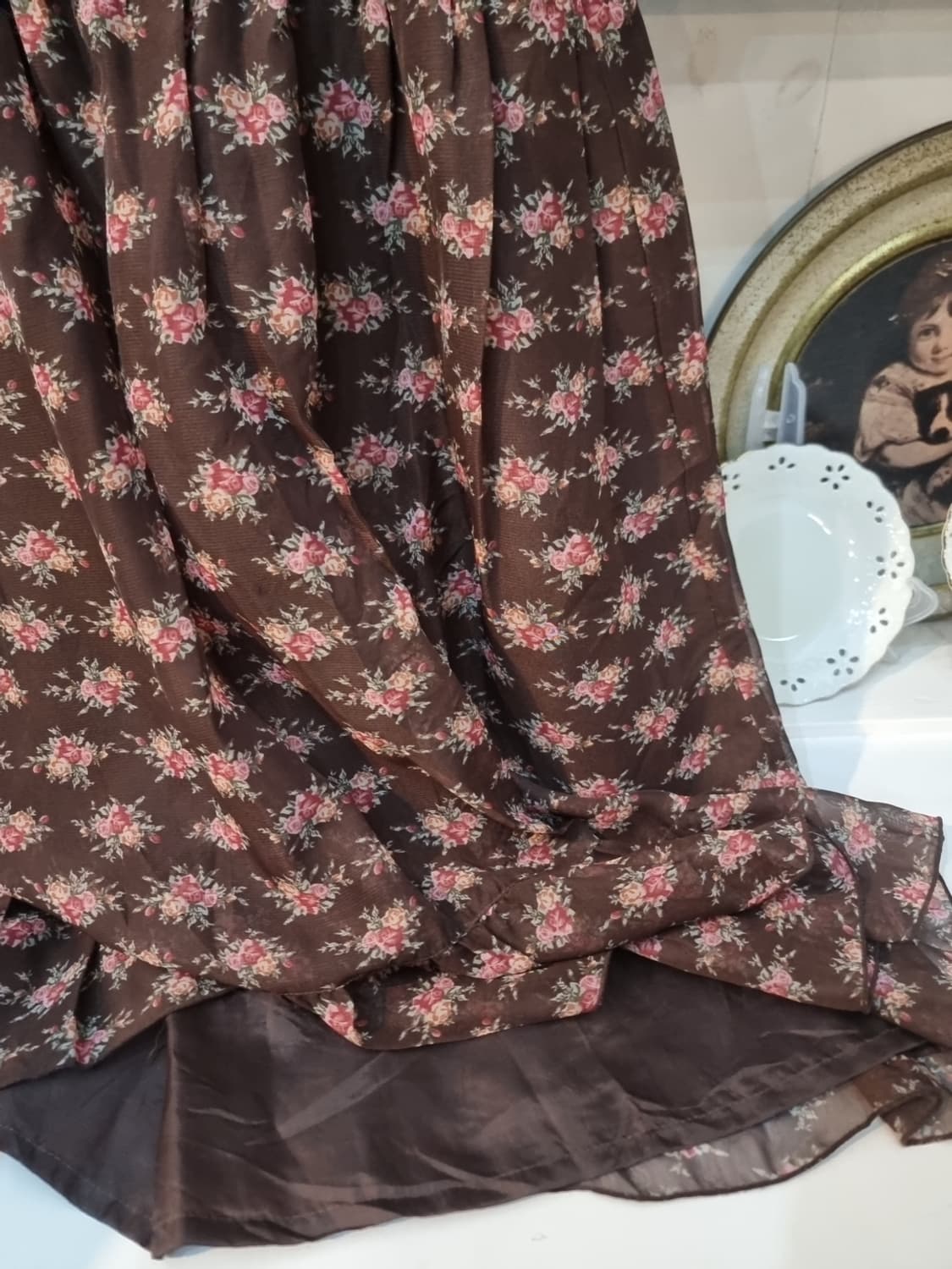 LIZ LISA 오프숄더 로즈 쉬폰 원피스 상품이미지5