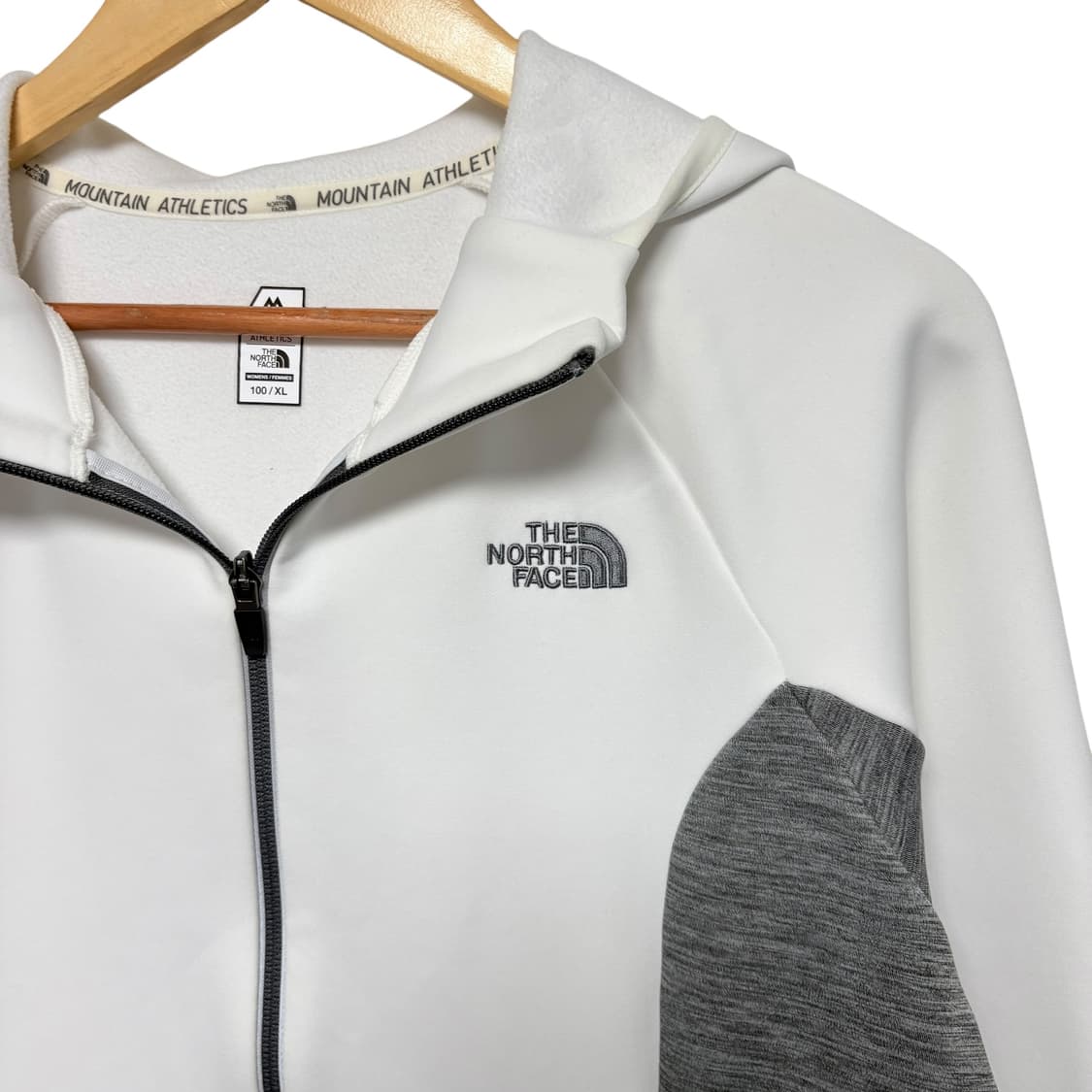 3869 노스페이스 화이트 그레이 져지 후드집업 상품이미지2