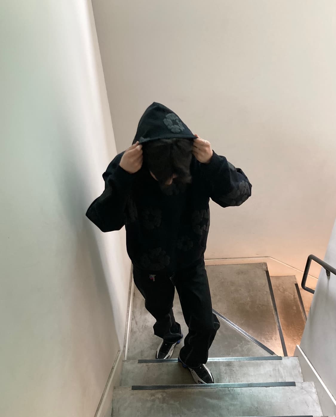 데님티어스 모노 코튼 리쓴 블랙 후드 XL 상품이미지2