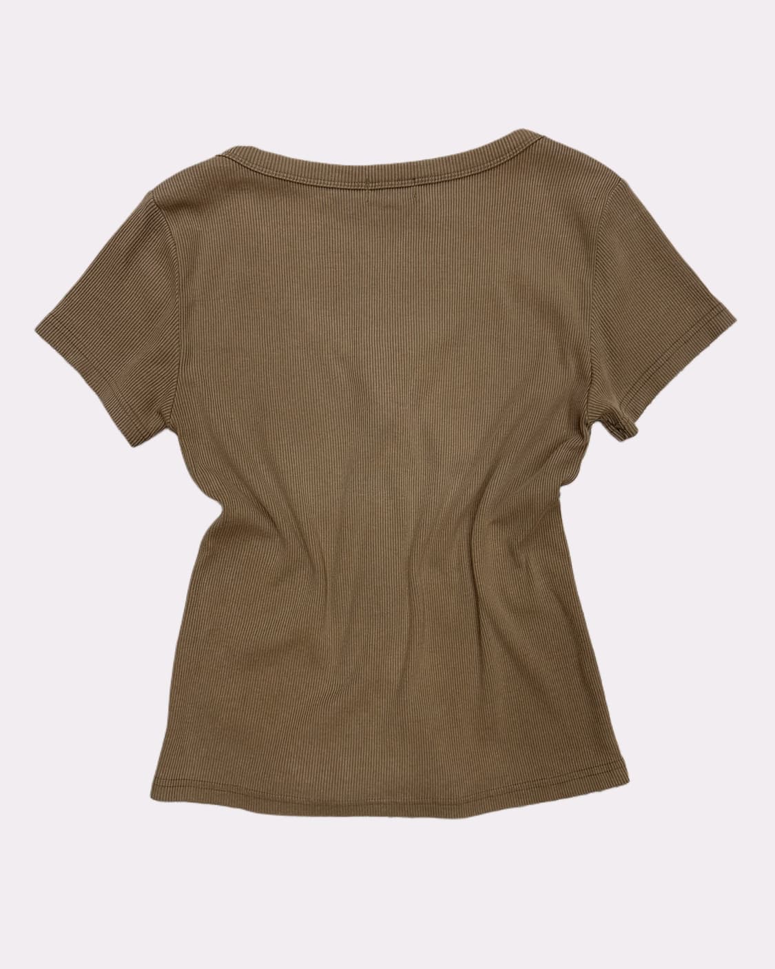 brown ribbed zip-up t-shirt 상품이미지4