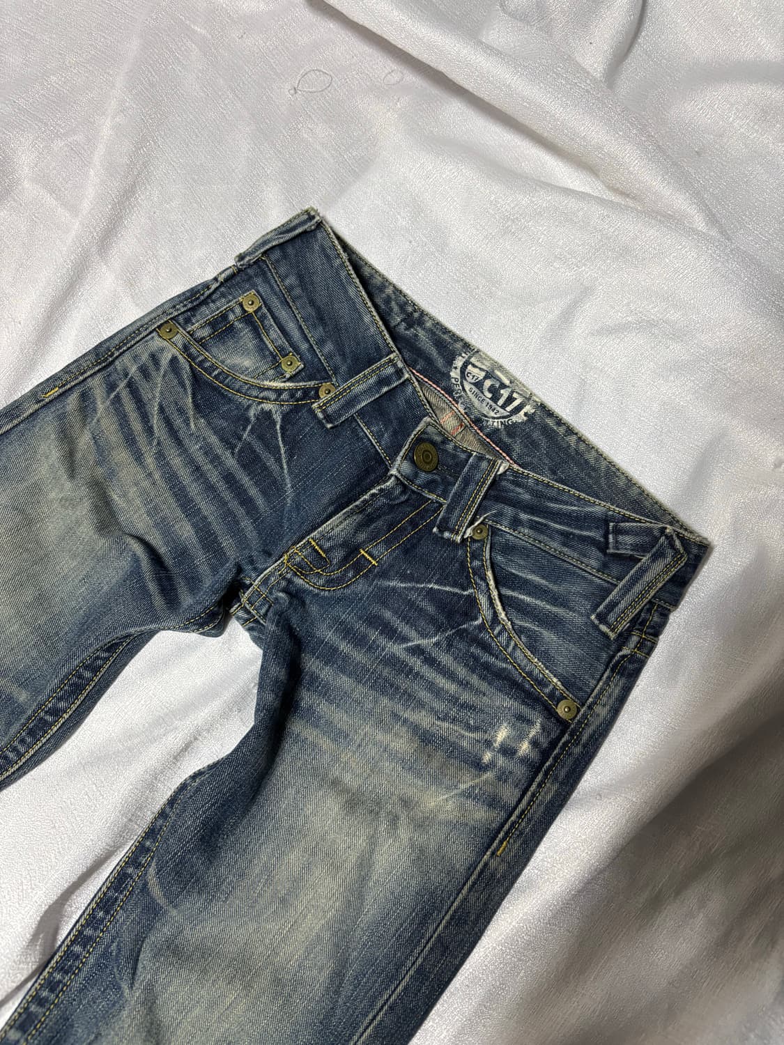 “Unknown” Y2K Crack Washed  Boots Cut Pa 상품이미지4