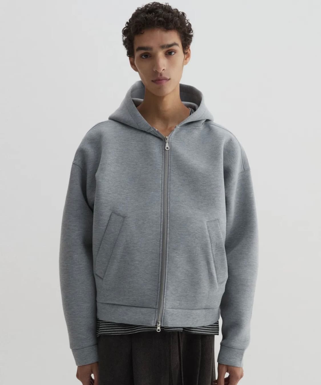 DNSR 디엔에스알 / 네오프렌 후드 집업 그레이 / L사이즈 상품이미지1