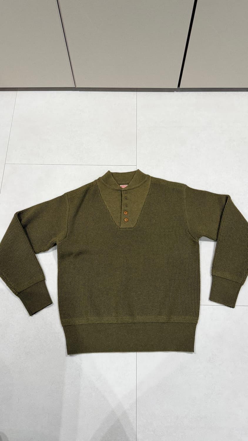 브론슨 US Army High Neck Wool Sweater 올리브그린 상품이미지1