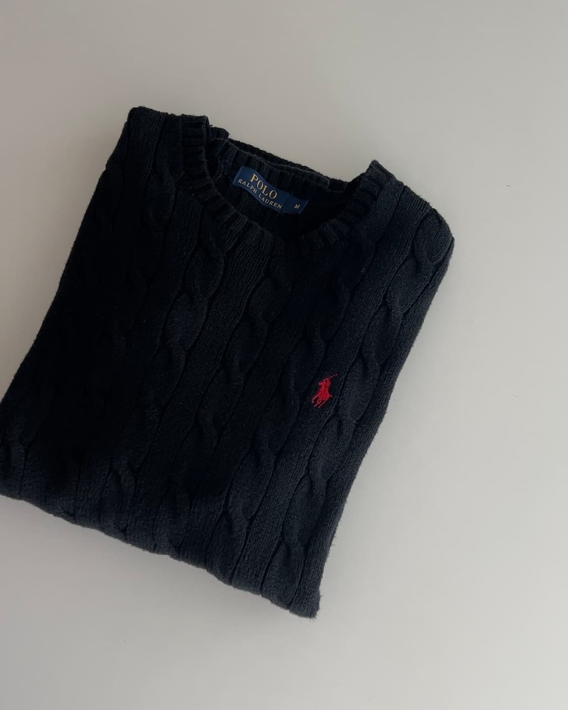폴로 랄프로렌 블랙 케이블 니트 스웨터 m 상품이미지2