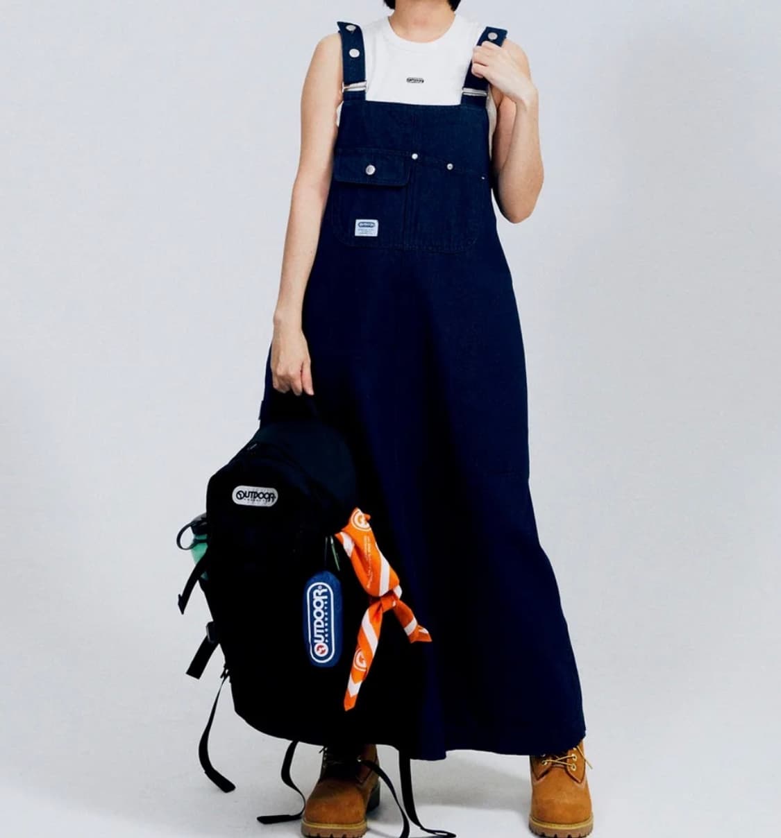 아웃도어프로덕츠 여성 데님 오버롤 스커트 DENIM OVERALL SKI 상품이미지1