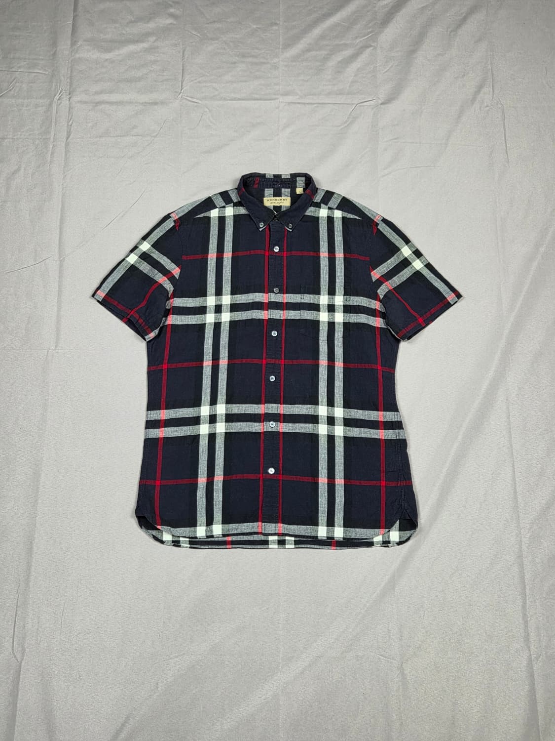 (새상품) [버버리] 메가 체크 린넨 코튼 반팔 셔츠 | S00078 상품이미지1