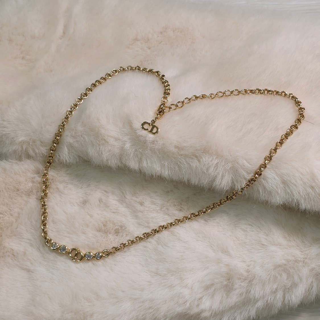 DIOR 디올 CD 체인 링크 큐빅 목걸이 (정품) 상품이미지3