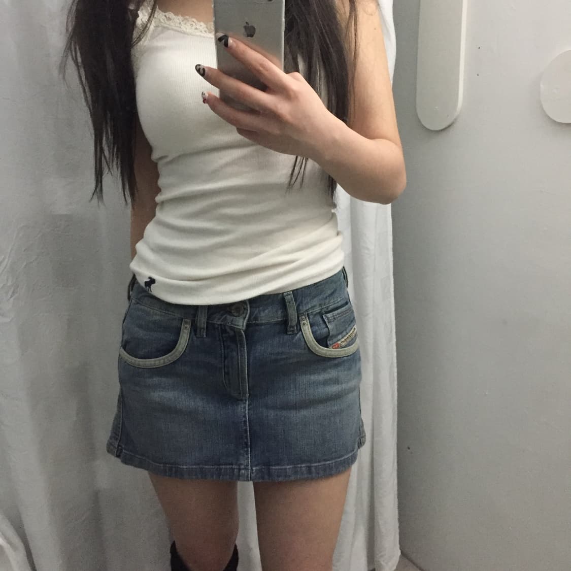 Diesel 디젤 로우 데님 미니 스커트 상품이미지1