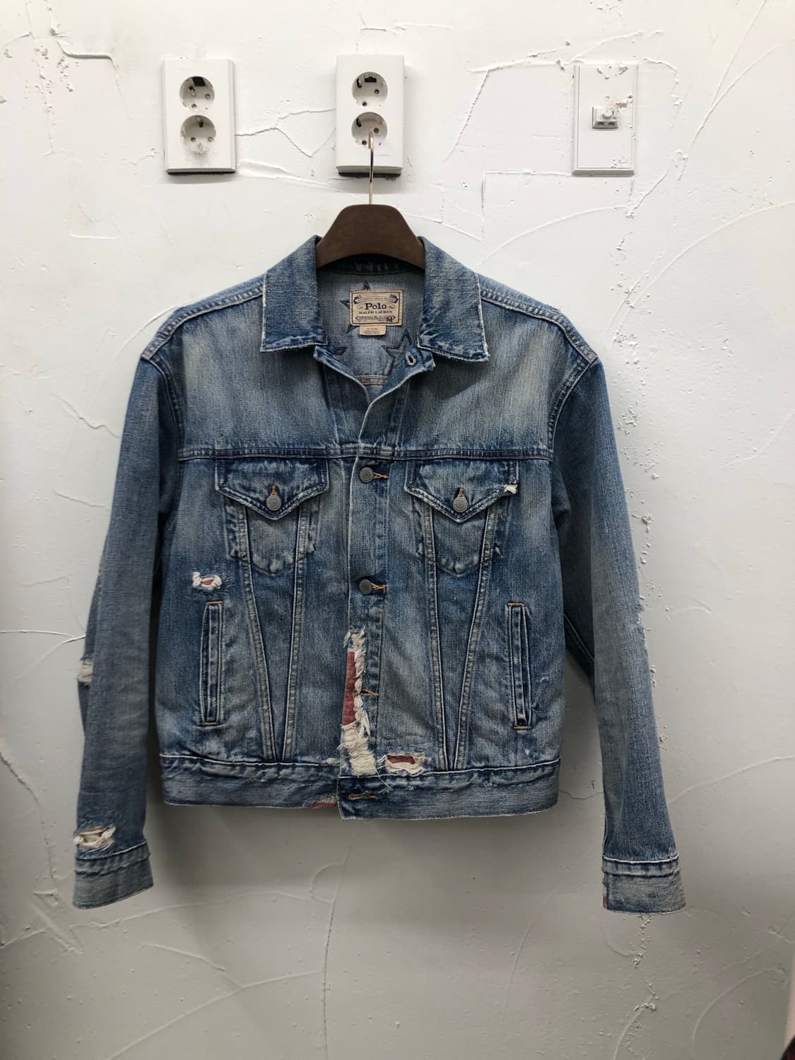 폴로 성조기 데미지 데님 자켓 상품이미지1