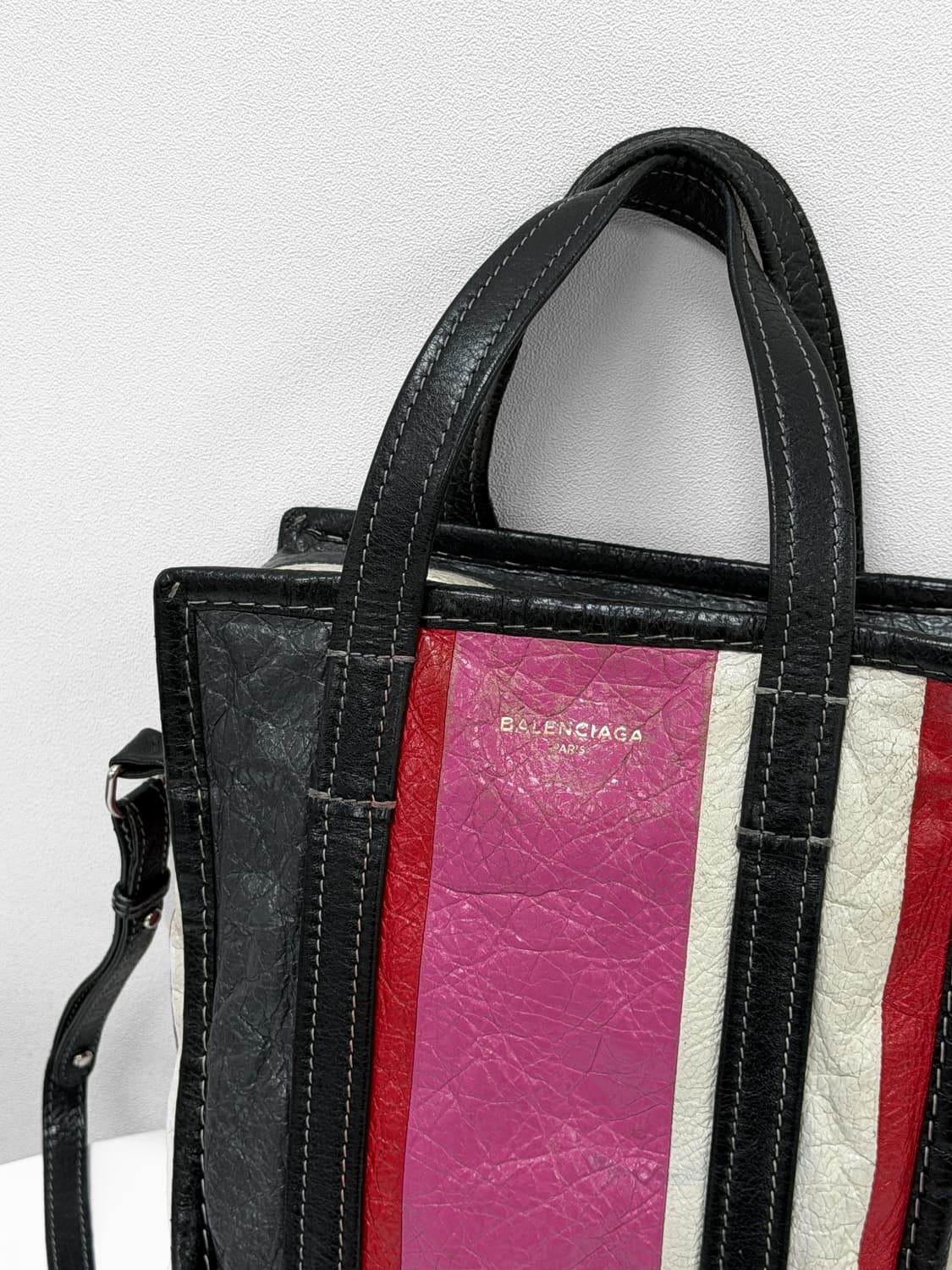 발렌시아가 스트라이프 바자 토트백  상품이미지2