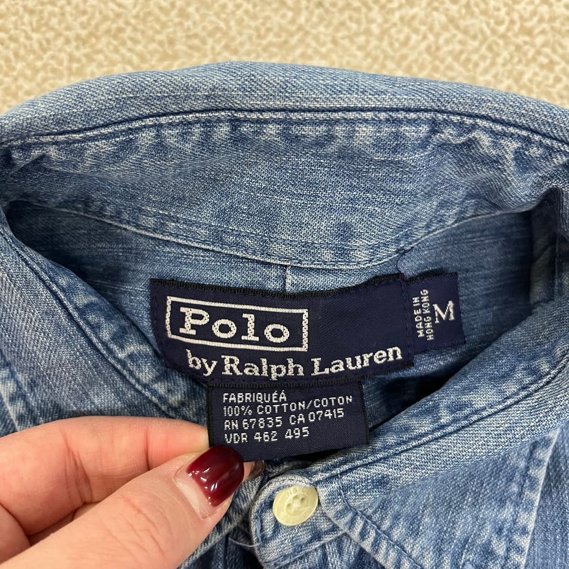M 폴로랄프로렌 데님남방 셔츠 단추1개X 0123M 상품이미지2