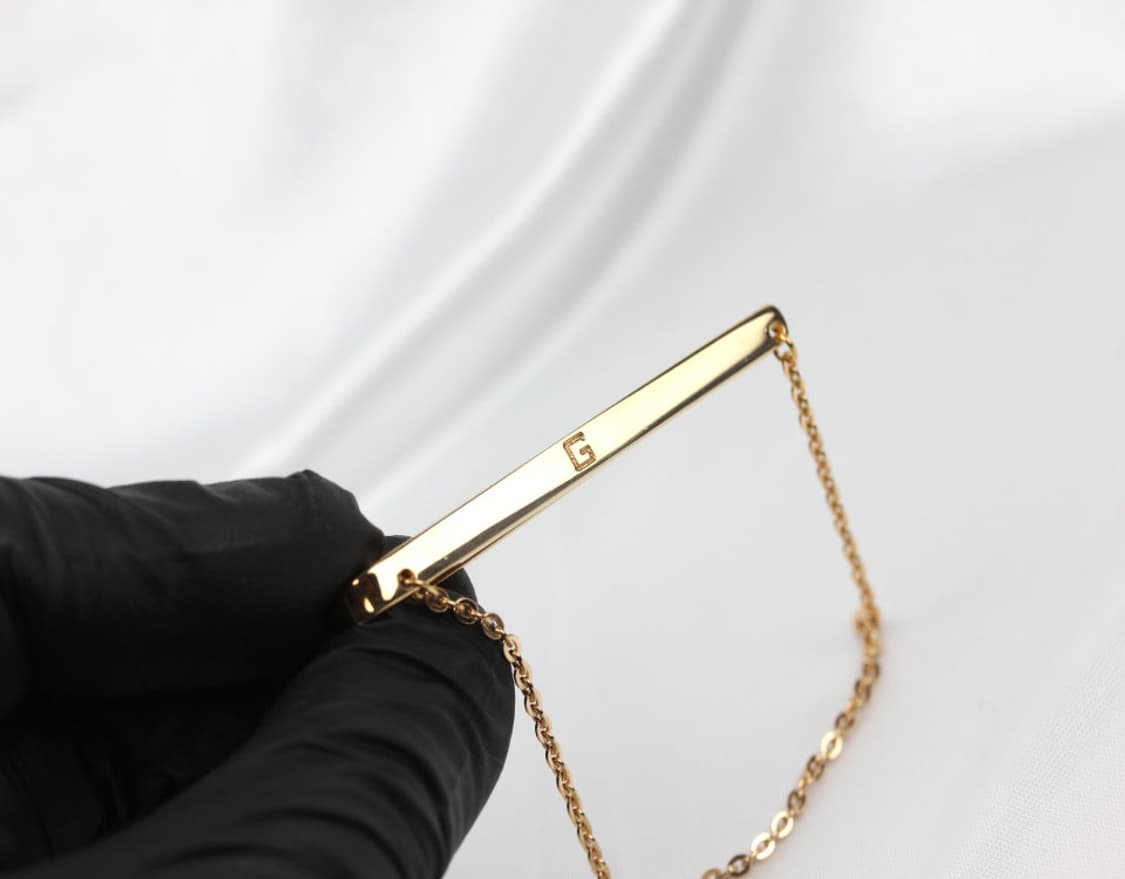 지방시 A등급 5.3cm 유광 G로고 체인 명품 타이바 빈티지 상품이미지7