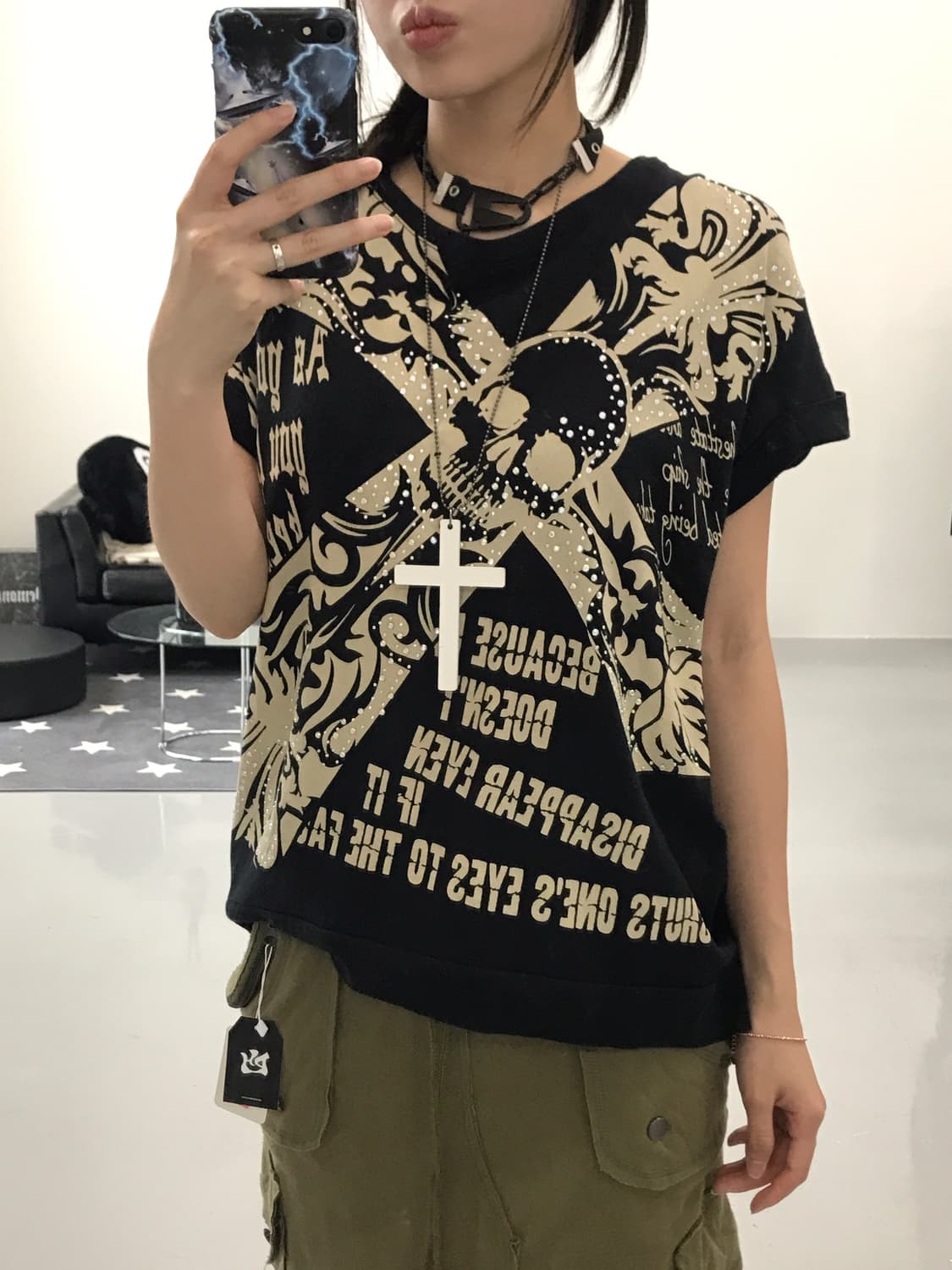 Jpn punk skull cubic t-shirts 상품이미지2