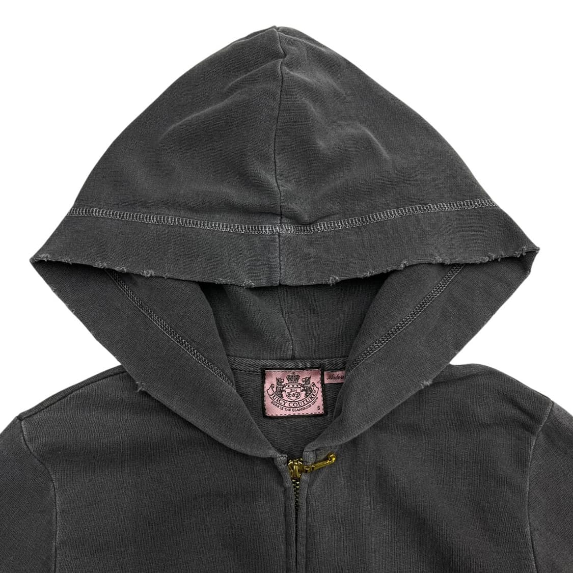 쥬시꾸뛰르 백 큐빅 차콜 후드집업 S 상품이미지5