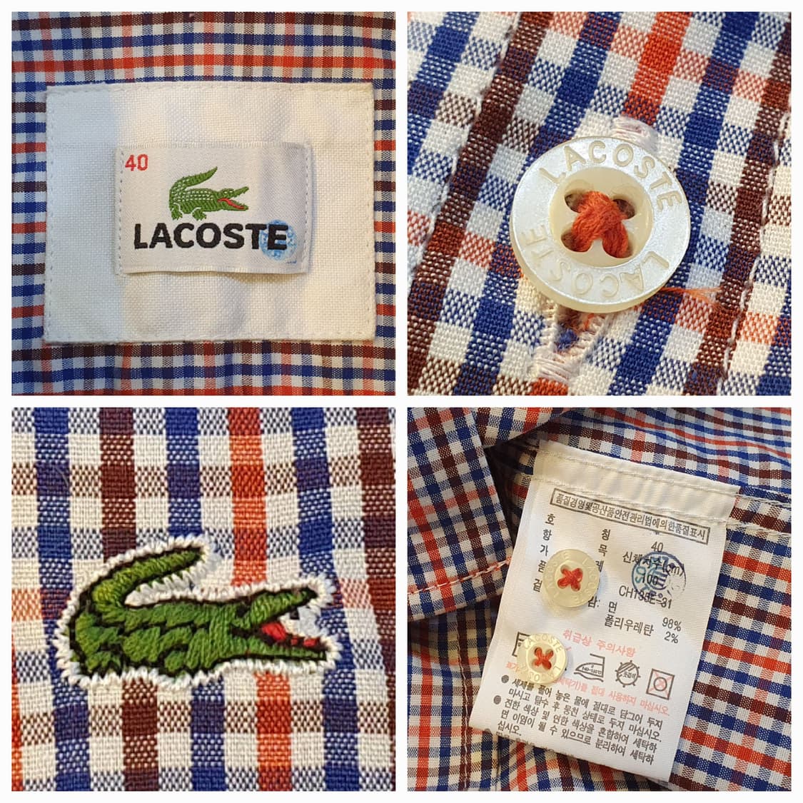 100.라코스테 스판 체크셔츠 상품이미지6