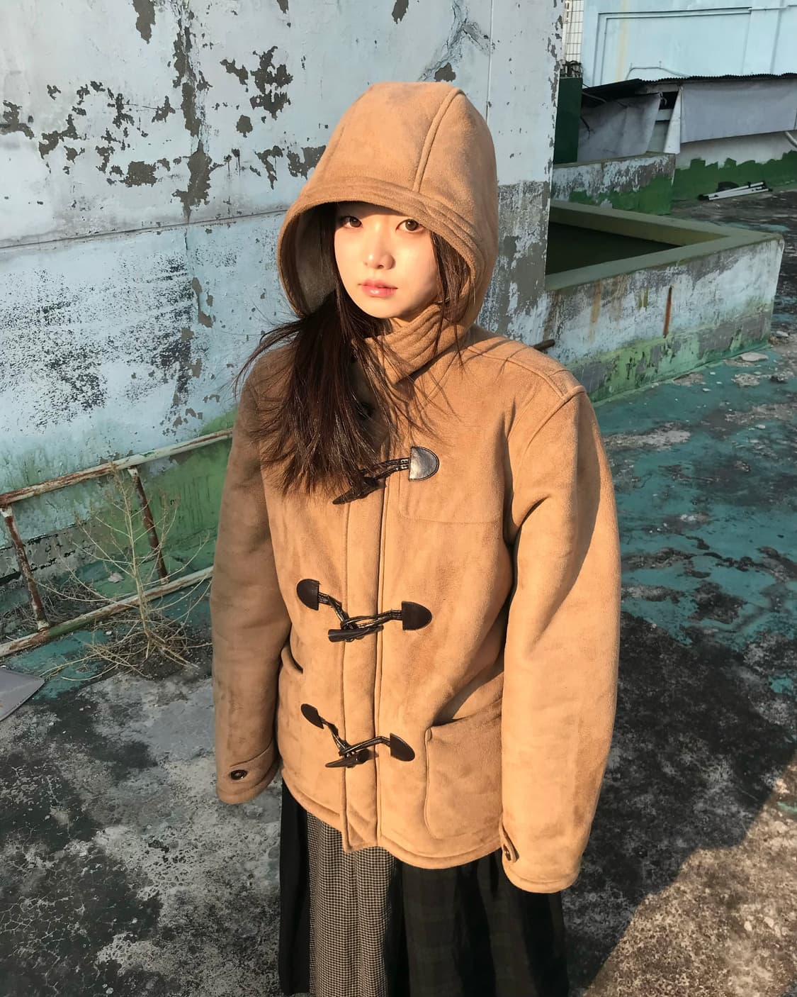 카라멜 더블 후드 코트  상품이미지6