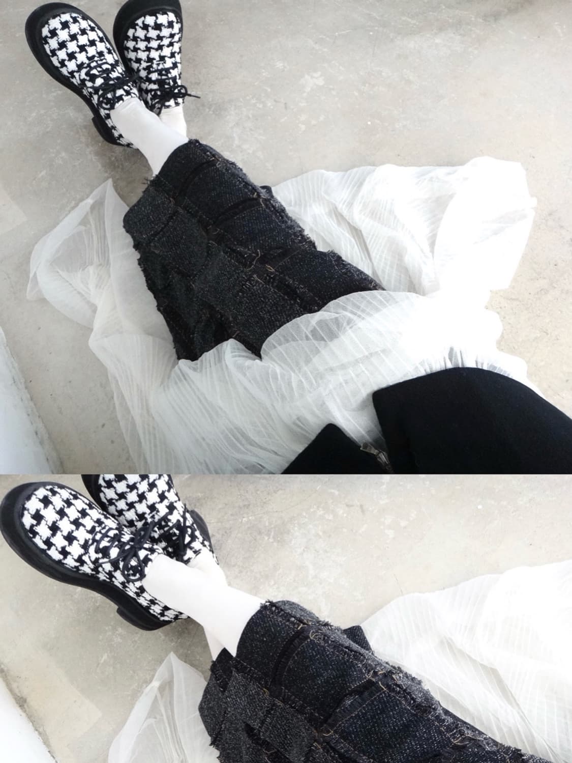 CHARLES & KEITH hound tweed round shoes 상품이미지4