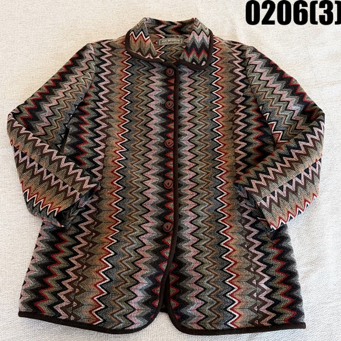 [L] MA SPORTS 여성 지그재그 패턴 니트 자켓 0206(3) 상품이미지1