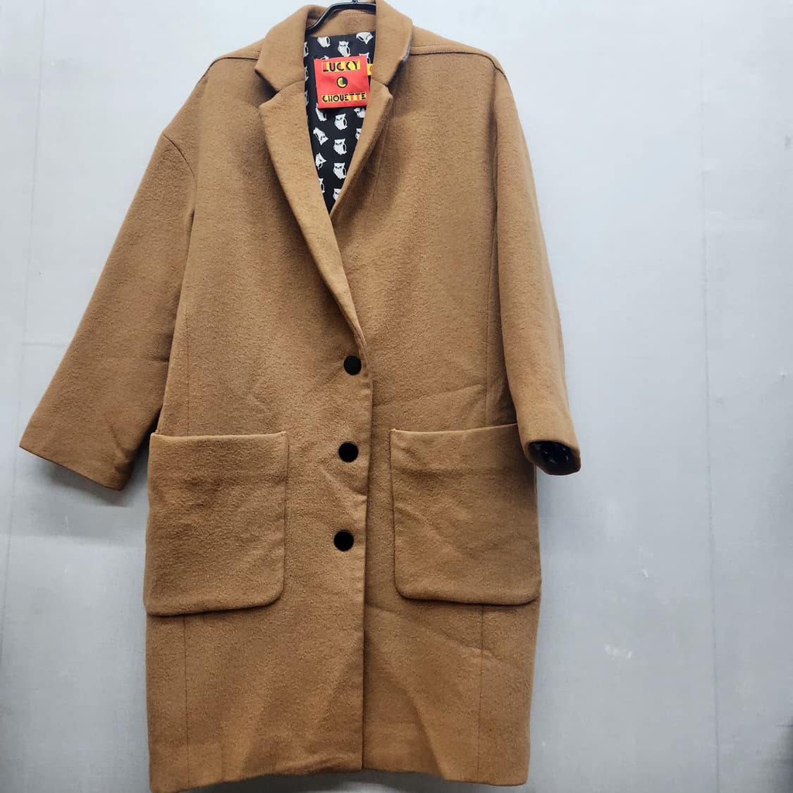 럭키슈에뜨 브라운 모100% 롱 코트 36(L) 상품이미지1