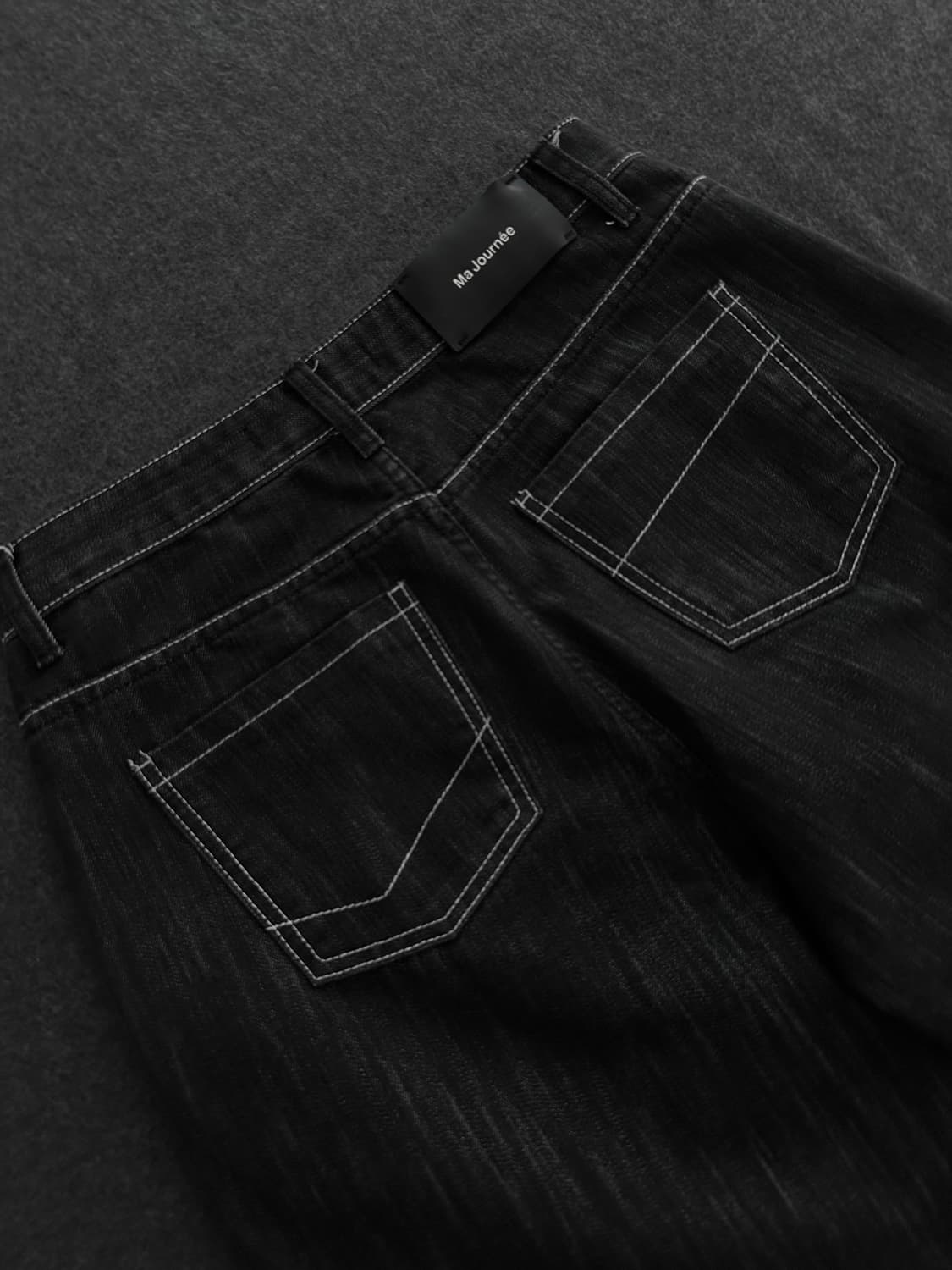 마조네 흑청 생지 데님팬츠 상품이미지5