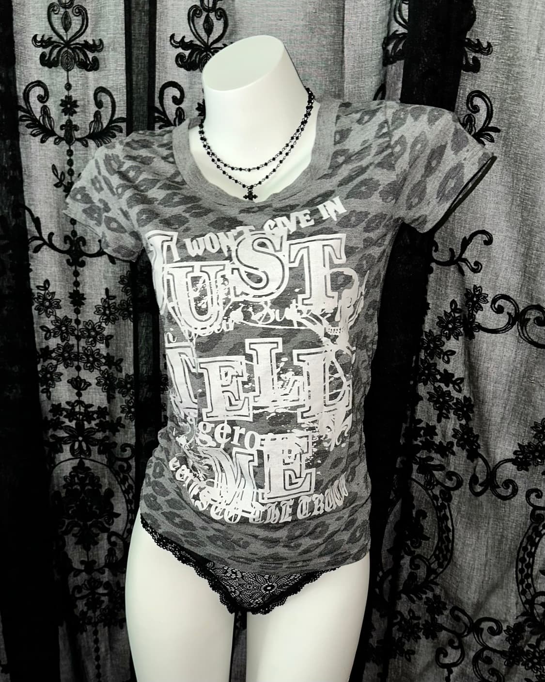 Gray leopard short sleeve 상품이미지2