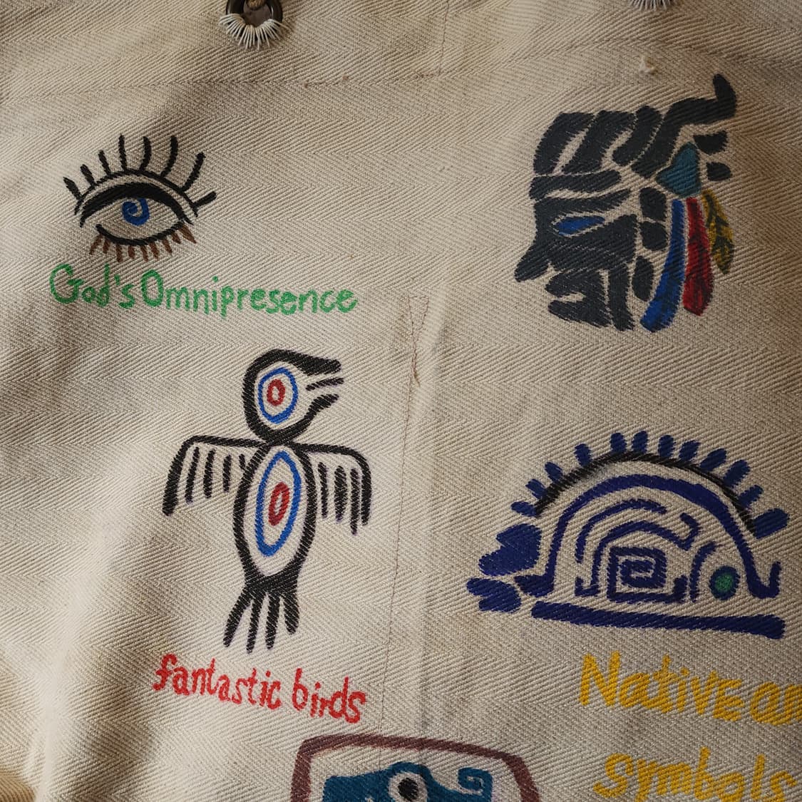 핸드 드로잉 캔버스 토트백 빈티지 더플백 리메이크 화이트 아메리카 심볼 상품이미지4