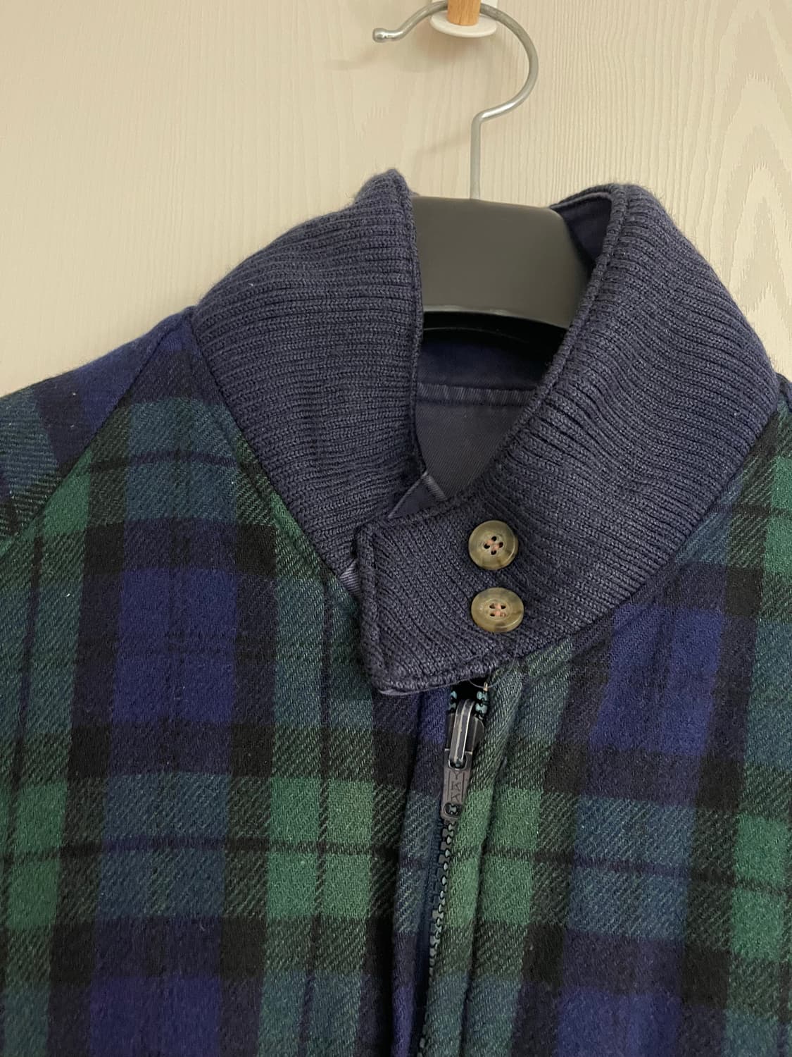 Jantzen 빈티지 블랙와치 네이비 리버시블 울 헤팅턴자켓 100 상품이미지3