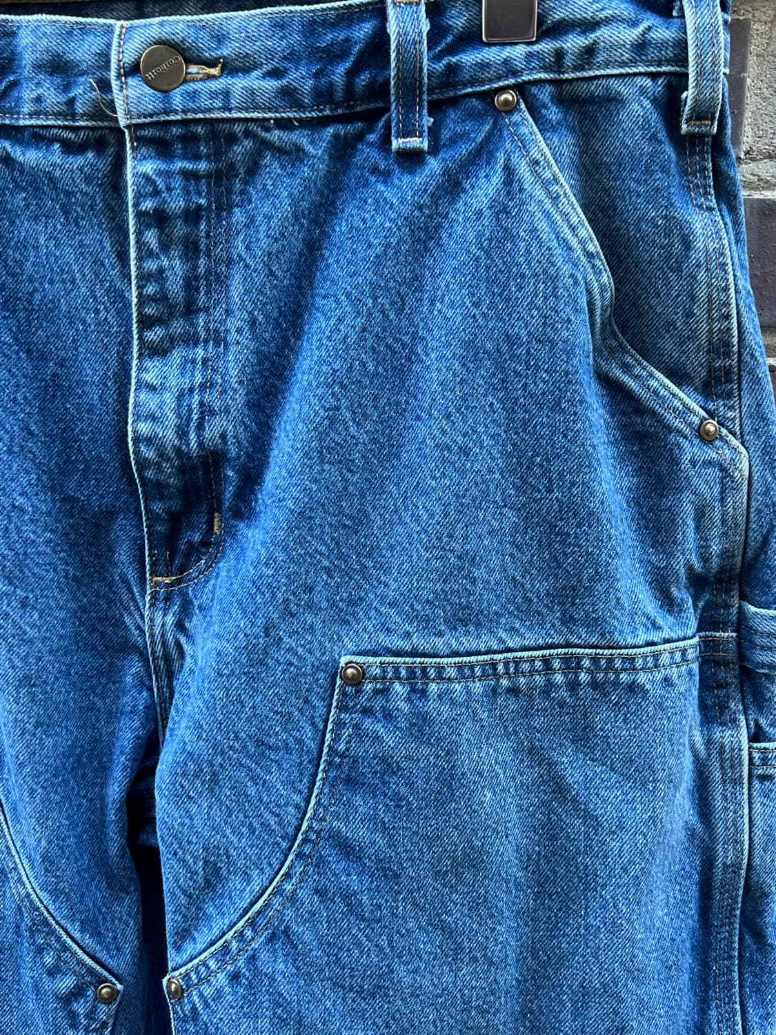 칼하트 B73 DST 더블니 데님 카펜터 팬츠 덩가리핏 USA 원단 상품이미지4