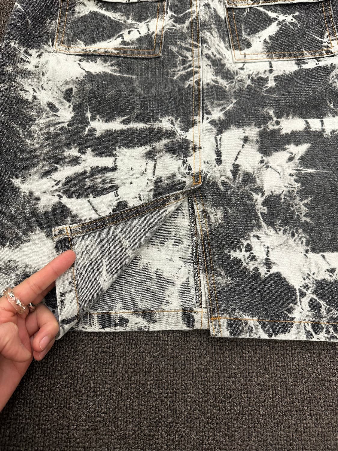 M)Japanese vintage 타이다이 워싱 데님 미디 스커트 상품이미지7