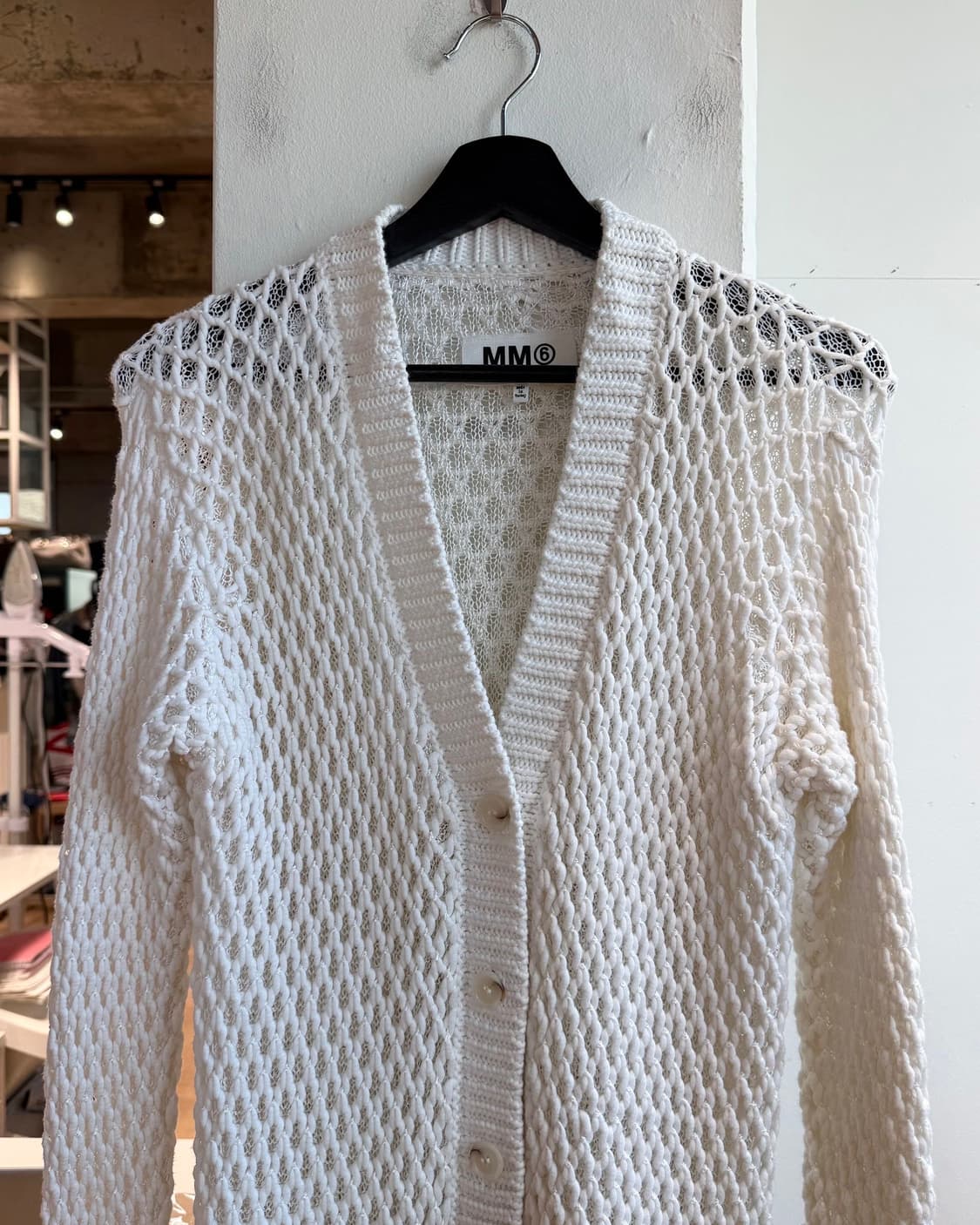 mm6 화이트 네트 코튼 가디건 상품이미지3