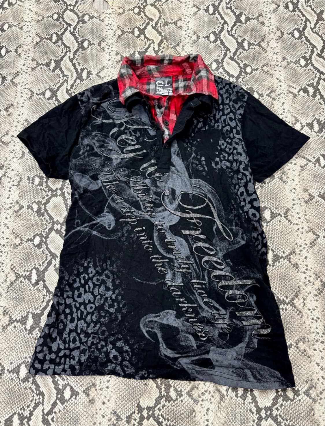 00's Design Check Layered Leopard Tee 상품이미지1