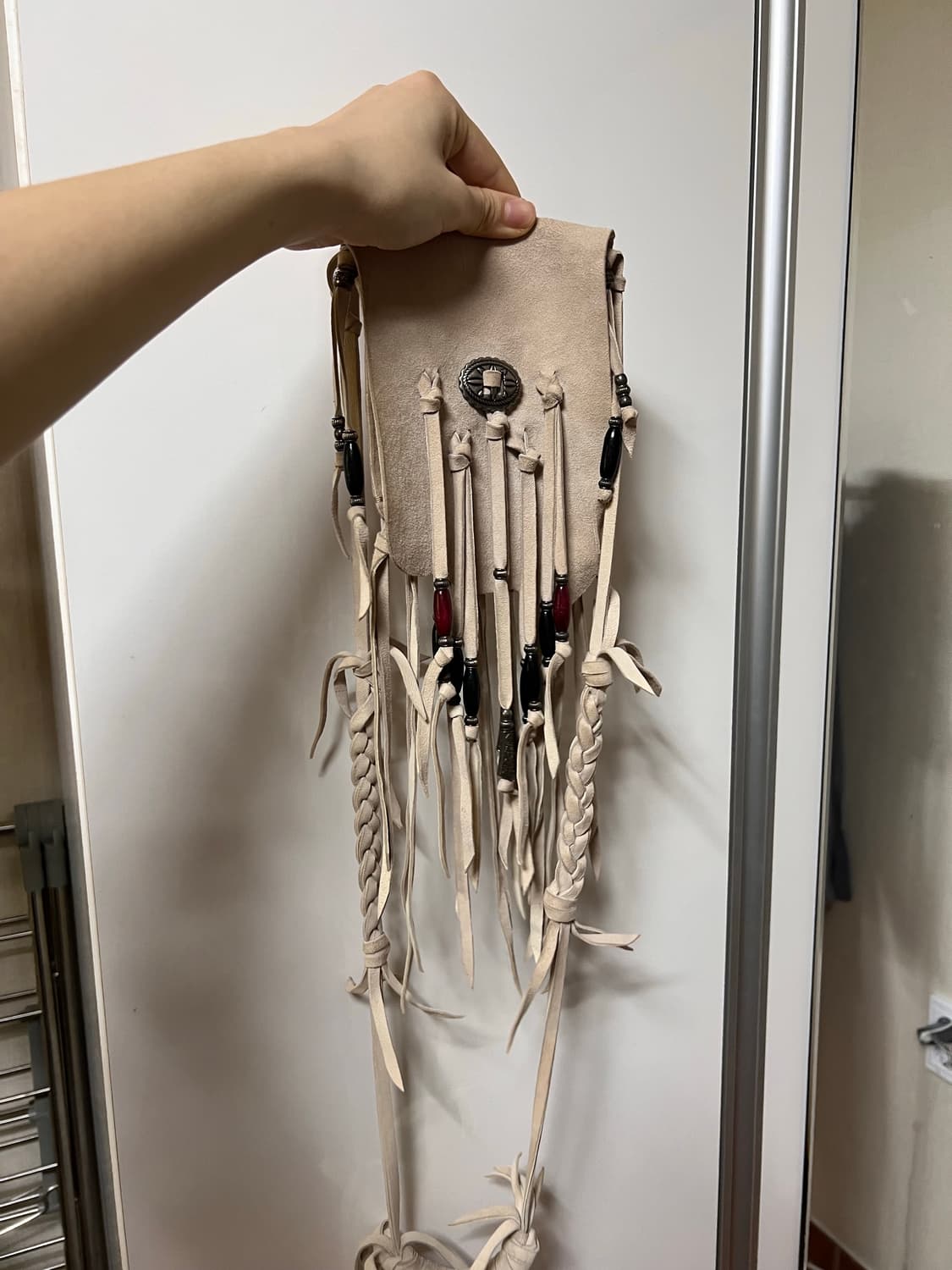 빈티지 더티냅 보헤미안 가방 화이트 상품이미지3