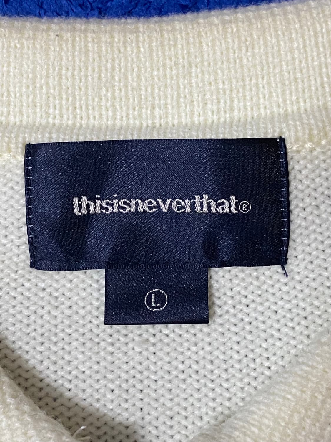 디스이즈네버댓 체인 폴로 집업 니트 L 상품이미지5