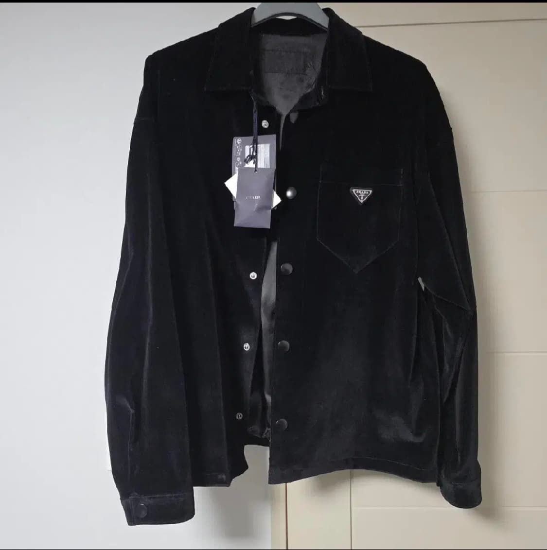 프라다 삼각로고 스트레치 코튼 셔츠 L (흠집있는 새상품) 상품이미지2