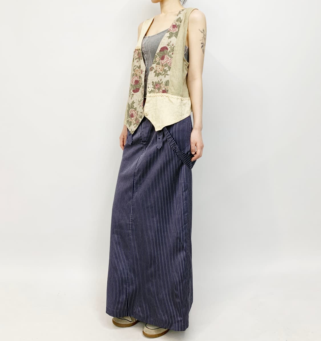 y's 요지 야마모토 스트라이프 서스펜더 스커트 상품이미지2