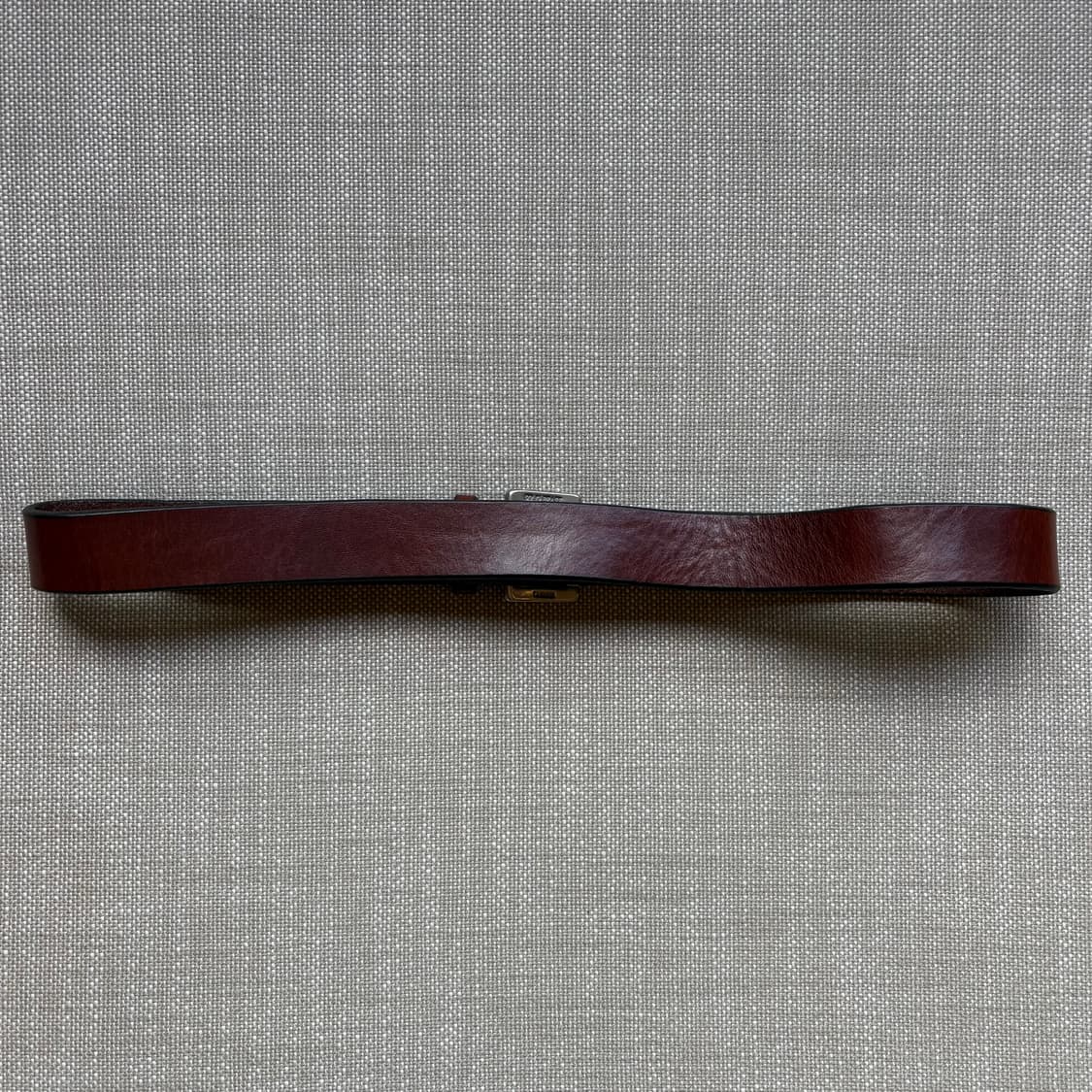 (31) 90s USA 에디바우어 브라운 레더 솔리드 브라스 버클 벨트 상품이미지4
