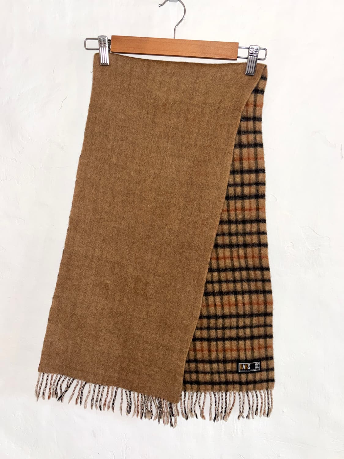 DAKS 울 체크 머플러 / Camel 상품이미지3