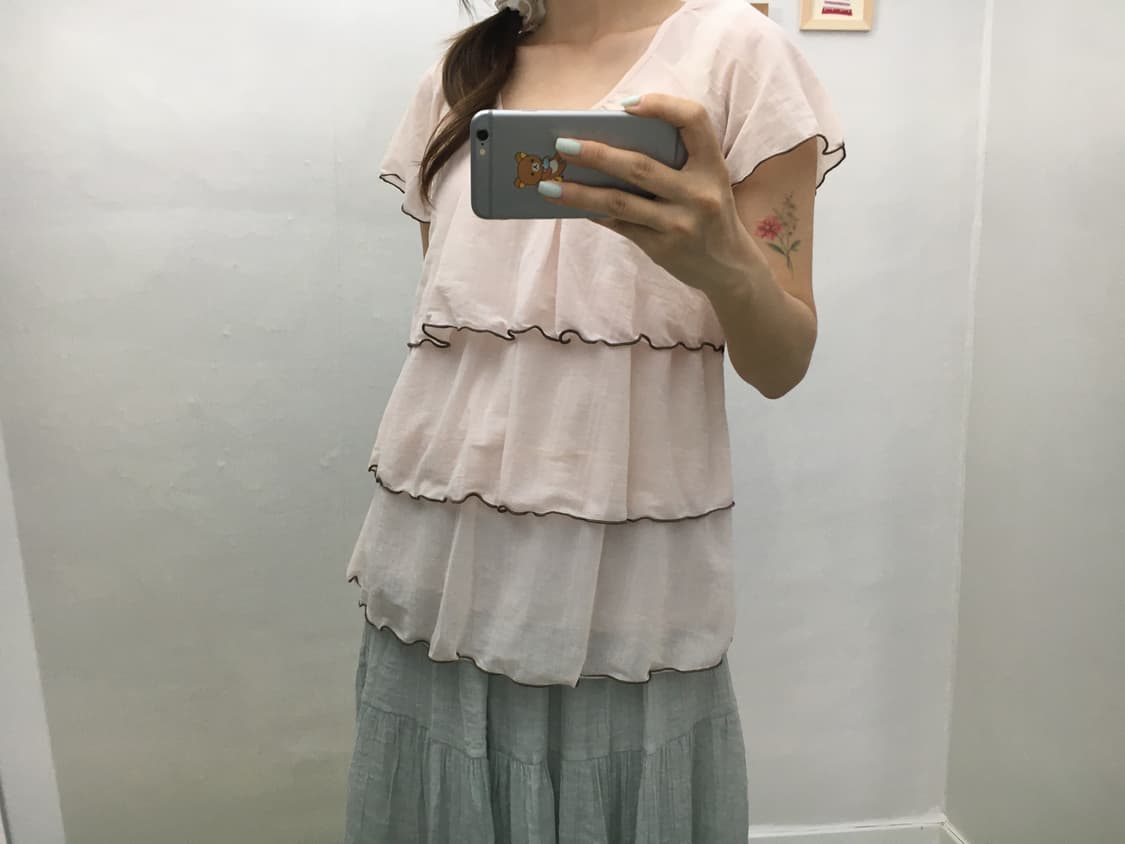 연핑크 캉캉 블라우스 상품이미지3