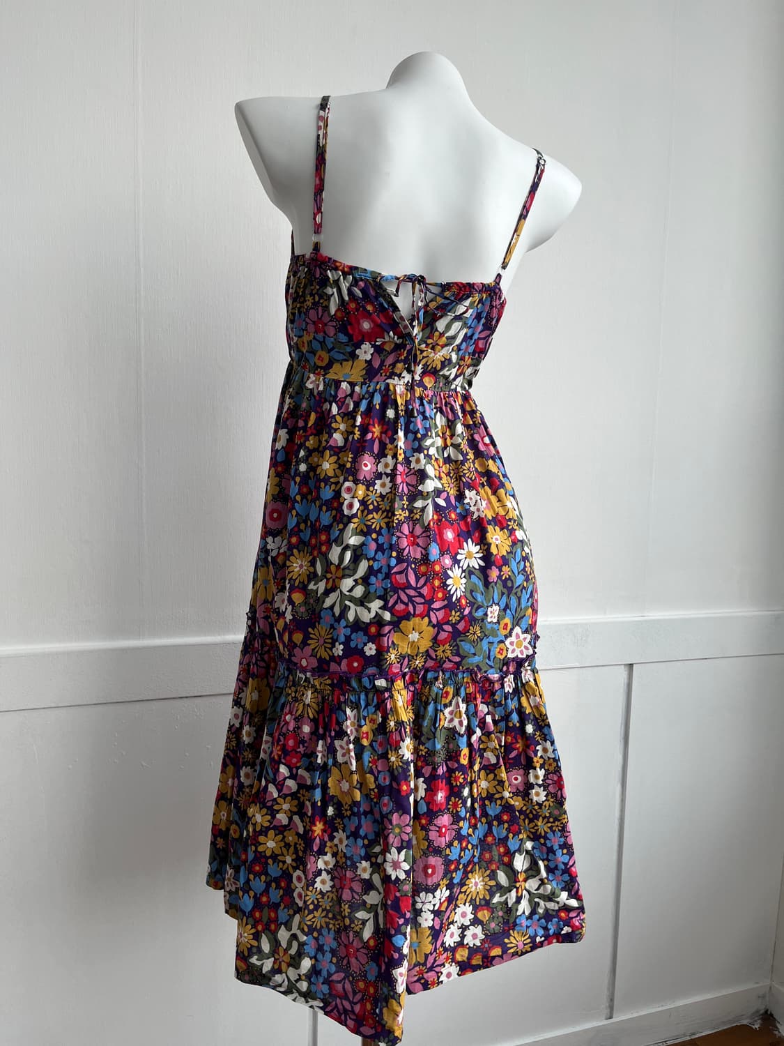 바이올렛 플로럴 패턴 롱 원피스 상품이미지5