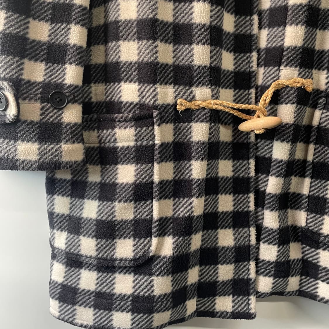 핑크 하우스 체크패턴 더플코트 상품이미지3