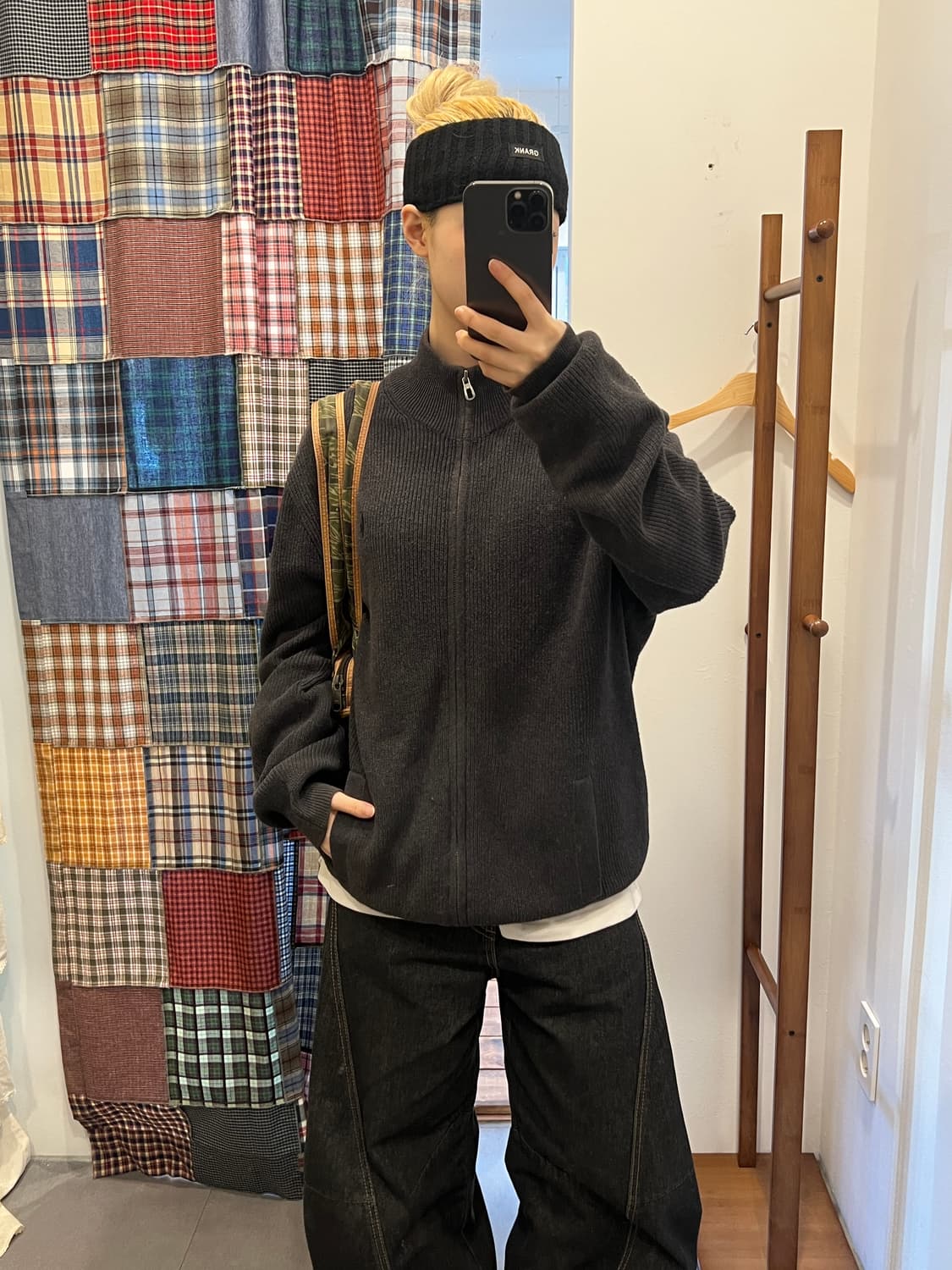 폴로 차콜 니트 집업 상품이미지6