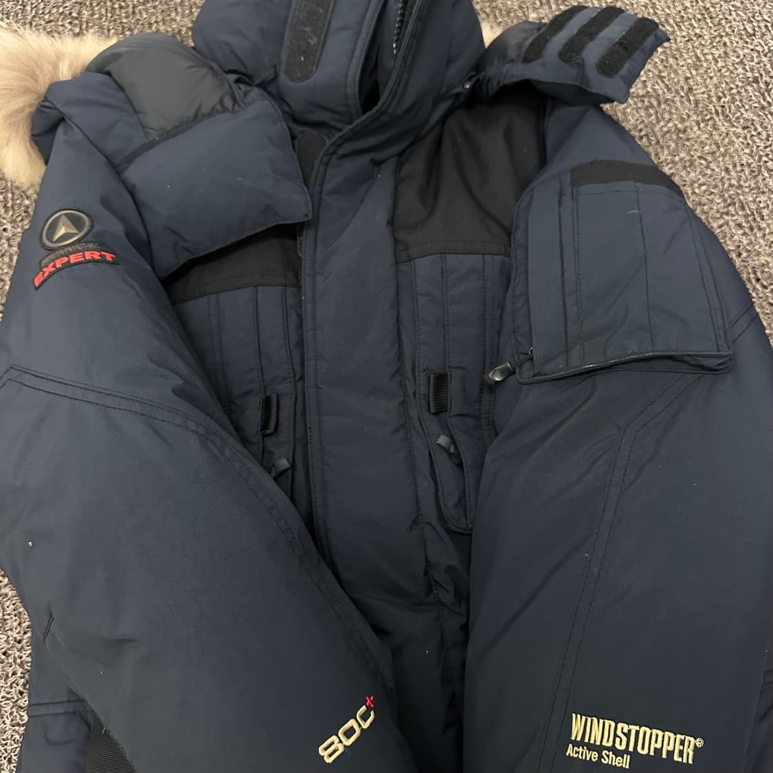 코오롱스포츠 윈드스토퍼 구스다운 패딩 네이비 105(XL) 상품이미지3