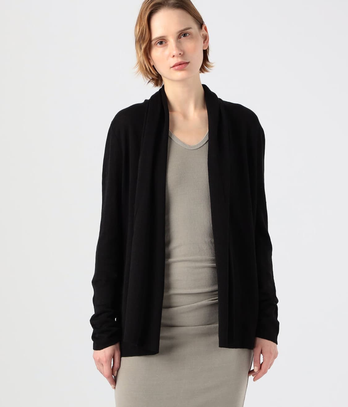 (정품/새상품) 제임스펄스 여성 블랙 린넨 숄 가디건 상품이미지6